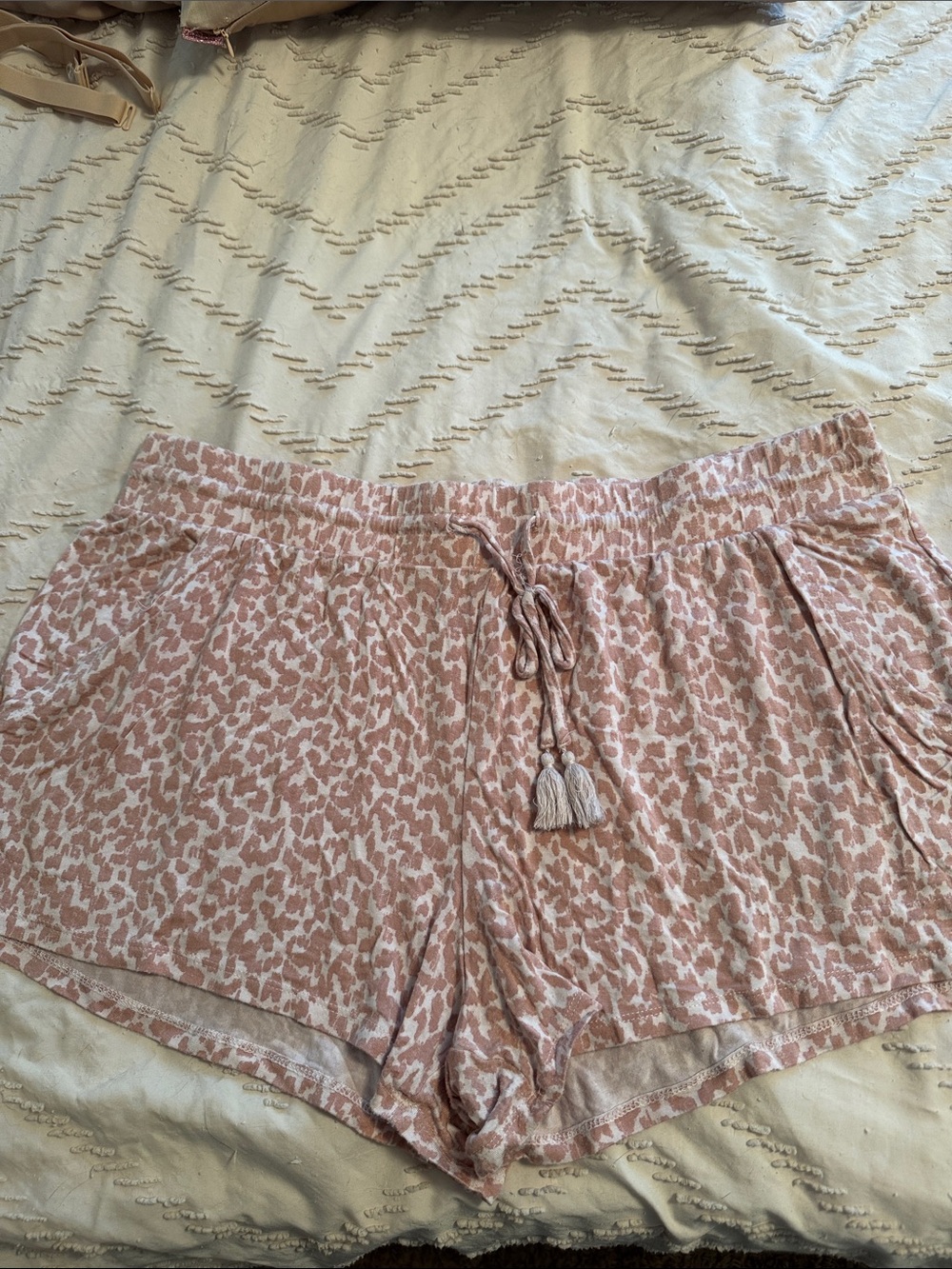 stars above Blush Pink Leopard-Print Lounge Shorts